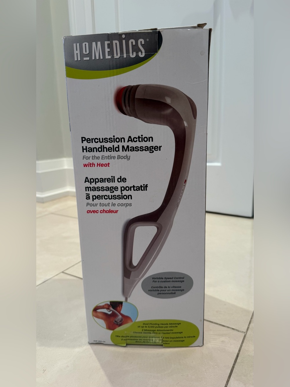 Homedics Handheld Massager in Brown and Red Accents